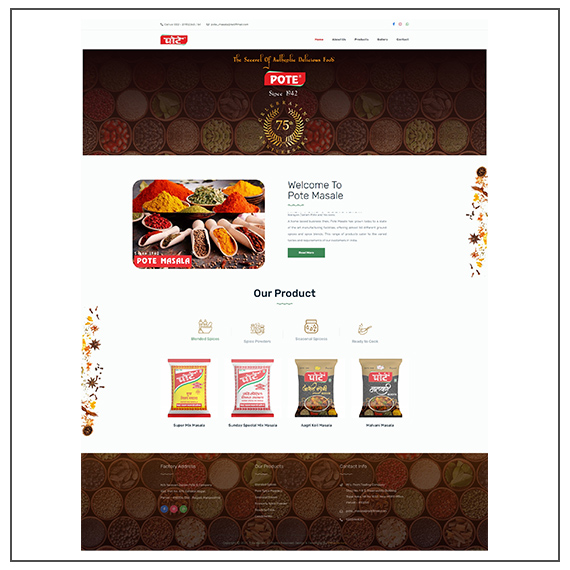 Pote Masale | Portfolio | ChitraFactory: Web Development Agency in Panvel